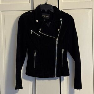 Bagatelle Women's Black Suede Leather Moto Jacket size 36